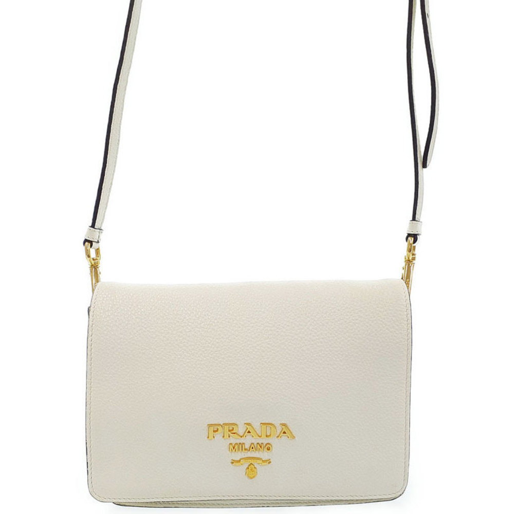 Prada Leather Messenger Bag Shoulder Bag White